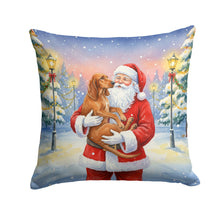Load image into Gallery viewer, Redbone Coonhound with Santa Claus Throw Pillow