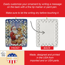 Load image into Gallery viewer, Rhodesian Ridgeback with Santa Claus Porcelain Ornament