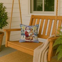 Load image into Gallery viewer, Rhodesian Ridgeback with Santa Claus Throw Pillow