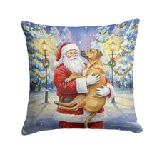 Load image into Gallery viewer, Rhodesian Ridgeback with Santa Claus Throw Pillow