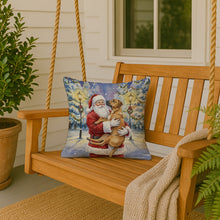 Load image into Gallery viewer, Rhodesian Ridgeback with Santa Claus Throw Pillow