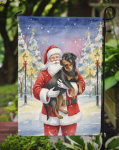 Load image into Gallery viewer, Rottweiler with Santa Claus Garden Flag