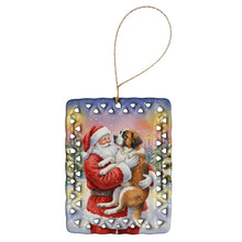 Load image into Gallery viewer, Saint Bernard with Santa Claus Porcelain Ornament