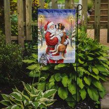 Load image into Gallery viewer, Saint Bernard with Santa Claus Garden Flag