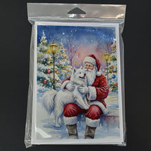 Load image into Gallery viewer, Samoyed with Santa Claus Greeting Cards Pack of 8