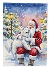 Load image into Gallery viewer, Samoyed with Santa Claus Garden Flag