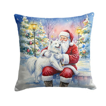 Load image into Gallery viewer, Samoyed with Santa Claus Throw Pillow