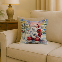 Load image into Gallery viewer, Samoyed with Santa Claus Throw Pillow