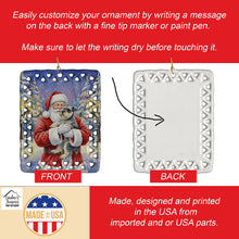 Load image into Gallery viewer, Schnauzer with Santa Claus Porcelain Ornament