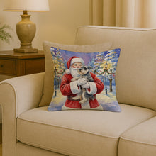 Load image into Gallery viewer, Schnauzer with Santa Claus Throw Pillow