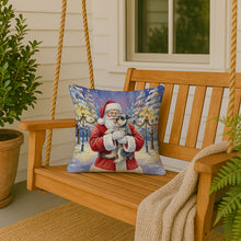 Load image into Gallery viewer, Schnauzer with Santa Claus Throw Pillow