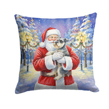 Load image into Gallery viewer, Schnauzer with Santa Claus Throw Pillow