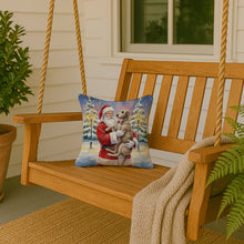 Load image into Gallery viewer, Scottish Deerhound with Santa Claus Throw Pillow