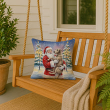 Load image into Gallery viewer, Scottish Deerhound with Santa Claus Throw Pillow