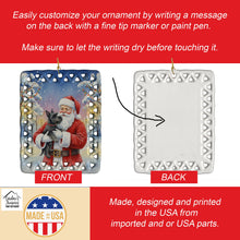 Load image into Gallery viewer, Scottish Terrier with Santa Claus Porcelain Ornament