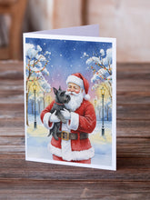 Load image into Gallery viewer, Scottish Terrier with Santa Claus Greeting Cards Pack of 8