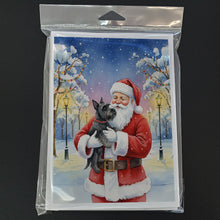 Load image into Gallery viewer, Scottish Terrier with Santa Claus Greeting Cards Pack of 8