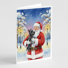 Load image into Gallery viewer, Scottish Terrier with Santa Claus Greeting Cards Pack of 8