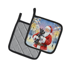Load image into Gallery viewer, Scottish Terrier with Santa Claus Pair of Pot Holders