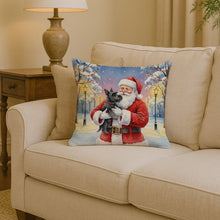 Load image into Gallery viewer, Scottish Terrier with Santa Claus Throw Pillow