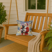 Load image into Gallery viewer, Scottish Terrier with Santa Claus Throw Pillow