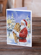 Load image into Gallery viewer, Shar Pei with Santa Claus Greeting Cards Pack of 8