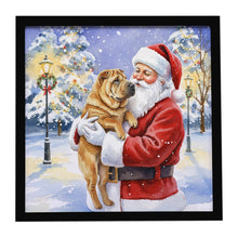 Load image into Gallery viewer, Shar Pei with Santa Claus Framed Metal Print