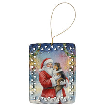 Load image into Gallery viewer, Sheltie with Santa Claus Porcelain Ornament