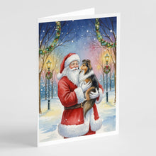 Load image into Gallery viewer, Sheltie with Santa Claus Greeting Cards Pack of 8