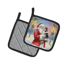 Load image into Gallery viewer, Sheltie with Santa Claus Pair of Pot Holders