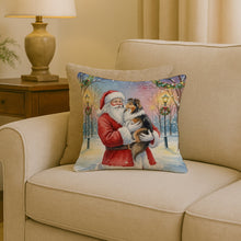 Load image into Gallery viewer, Sheltie with Santa Claus Throw Pillow