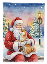 Load image into Gallery viewer, Shiba Inu with Santa Claus House Flag
