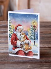 Load image into Gallery viewer, Shiba Inu with Santa Claus Greeting Cards Pack of 8