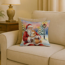 Load image into Gallery viewer, Shiba Inu with Santa Claus Throw Pillow