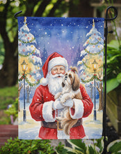 Load image into Gallery viewer, Shih Tzu with Santa Claus Garden Flag