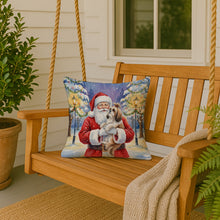 Load image into Gallery viewer, Shih Tzu with Santa Claus Throw Pillow