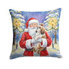 Load image into Gallery viewer, Shih Tzu with Santa Claus Throw Pillow