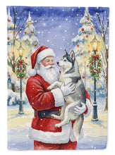 Load image into Gallery viewer, Siberian Husky with Santa Claus Garden Flag