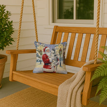 Load image into Gallery viewer, Siberian Husky with Santa Claus Throw Pillow