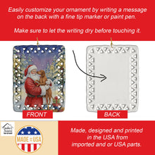 Load image into Gallery viewer, Vizsla with Santa Claus Porcelain Ornament