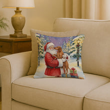 Load image into Gallery viewer, Vizsla with Santa Claus Throw Pillow