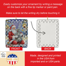 Load image into Gallery viewer, Weimaraner with Santa Claus Porcelain Ornament