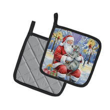 Load image into Gallery viewer, Weimaraner with Santa Claus Pair of Pot Holders