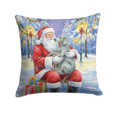 Load image into Gallery viewer, Weimaraner with Santa Claus Throw Pillow
