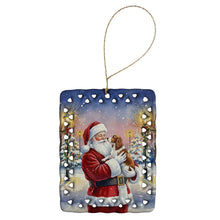 Load image into Gallery viewer, Welsh Springer Spaniel with Santa Claus Porcelain Ornament