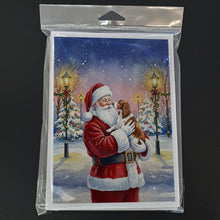 Load image into Gallery viewer, Welsh Springer Spaniel with Santa Claus Greeting Cards Pack of 8