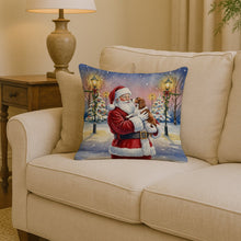 Load image into Gallery viewer, Welsh Springer Spaniel with Santa Claus Throw Pillow