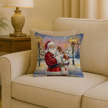 Load image into Gallery viewer, Welsh Springer Spaniel with Santa Claus Throw Pillow