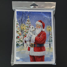 Load image into Gallery viewer, Westie with Santa Claus Greeting Cards Pack of 8