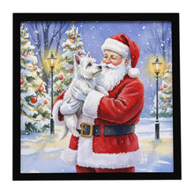 Load image into Gallery viewer, Westie with Santa Claus Framed Metal Print